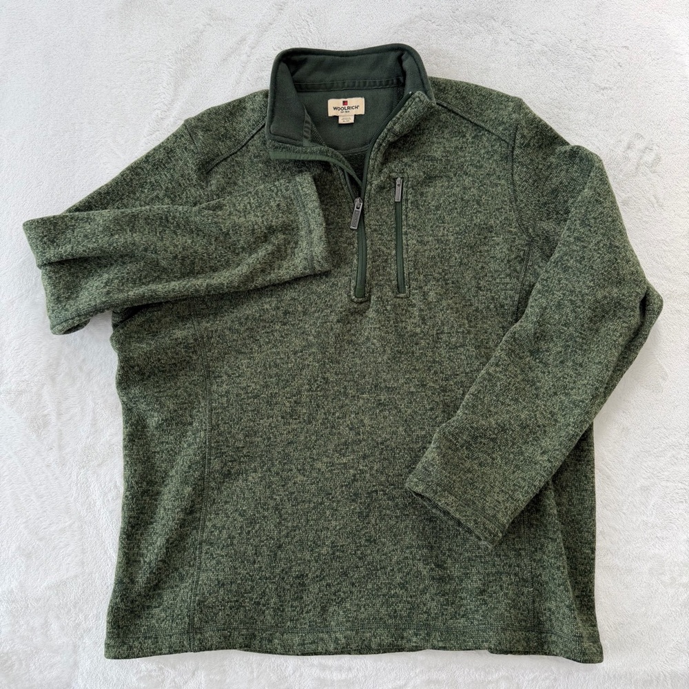 Woolrich Sweater 1/4 Zip Pullover Long Sleeve Sweatshirt Men's Size XL